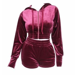 Purple Wine Two Piece Short Set